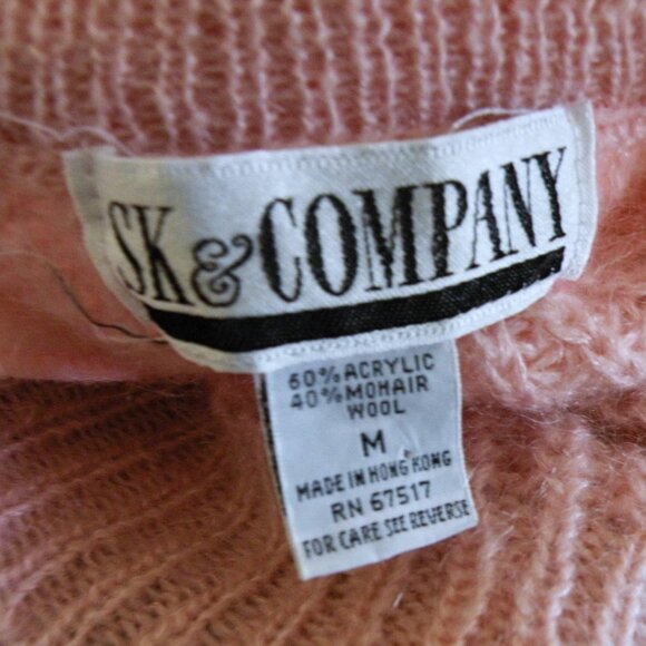 80s SK & Company Mohair Blend Crossover 2 Button Knit Cropped Cardigan Sweater M - Picture 5 of 5